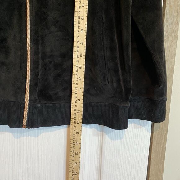 Justice Active Girls Jacket Velour Sequin Zipper Black And Copper size 18-20 - Picture 6 of 8